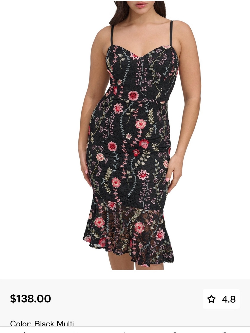 Siena Women’s Floral-Print Embroidered Lace Midi Dress